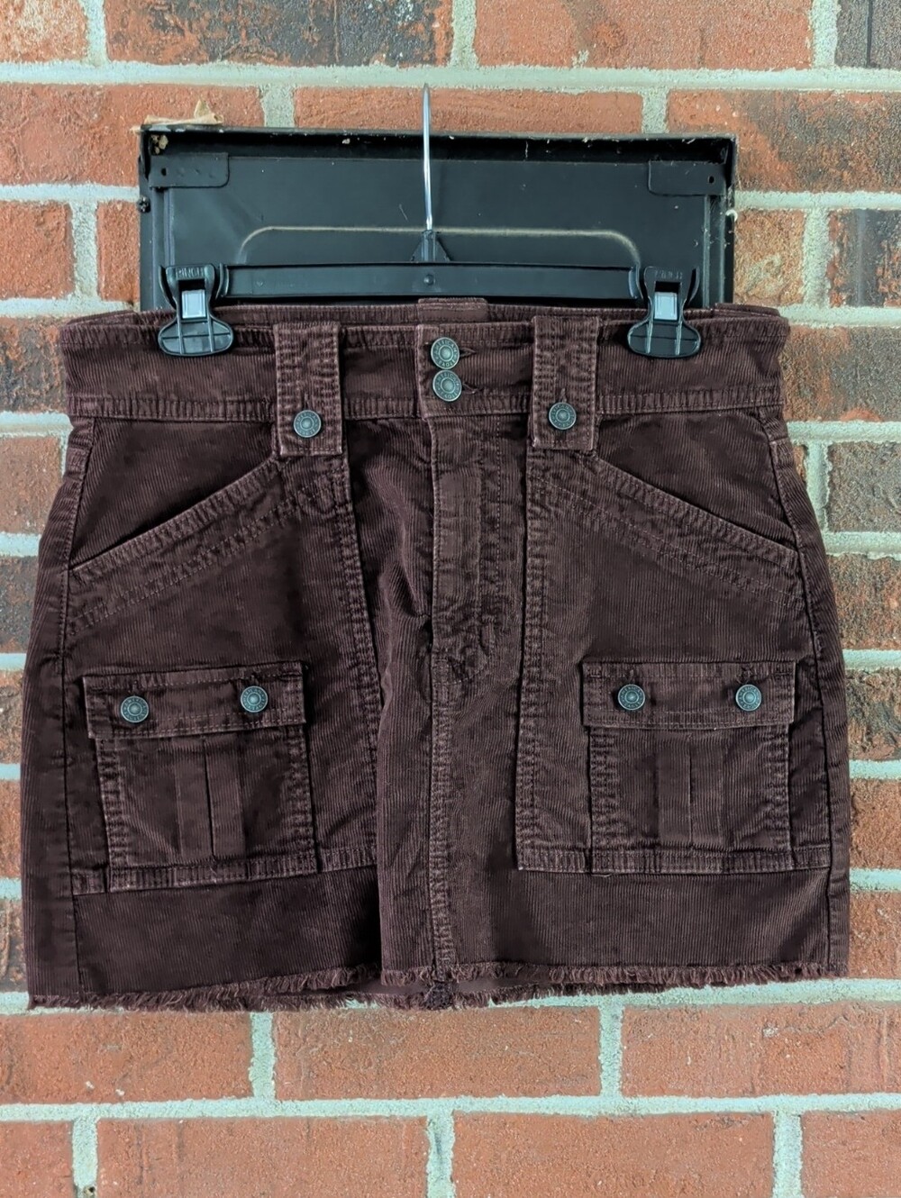 American Eagle  Brown Corduroy Cargo Pocket Mini Skirt Size 8